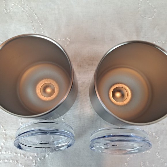 Set of 2 Oggi Stainless Steel Wine Tumblers Lidded - Picture 4 of 6